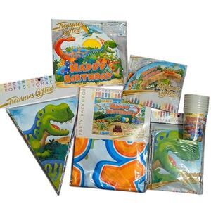 Dinosaur Birthday Party Supplies Kit For Boys Decorations Backdrop Banners Cups